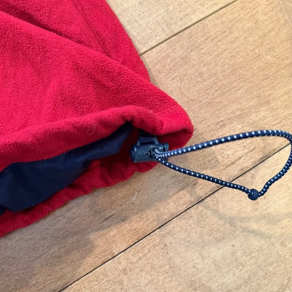Old‎ Navy Fleece Pullover Mens L Red Quarter Zip Embroidered Logo Vintage